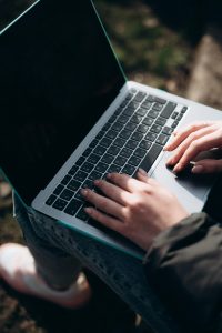 a person using a laptop